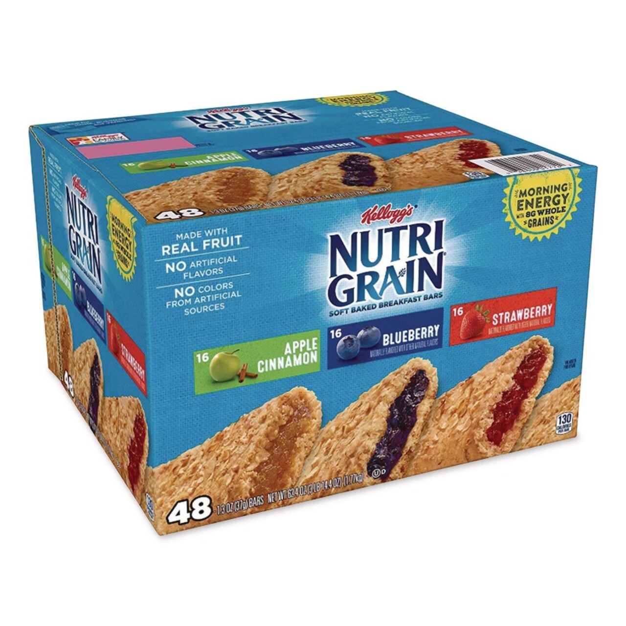 Kellogg's 1.3 oz. Bar Nutri-Grain Soft Baked Breakfast Bars - Asstd: Apple, Blueberry, Strawberry (48/Carton)